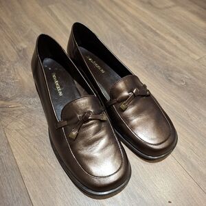 Enzo Angiolini Women's Brown/Copper-toned Leather Loafers (Size US 7.5)